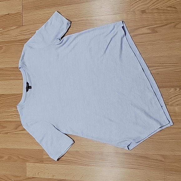 Banana Republic Blue Asymmetrical Knit Blouse small - Picture 3 of 11